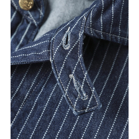 Non Stock Men's Retro Wabash Striped Railroad Denim Coat Chore Worker Jacket S - Picture 12 of 16